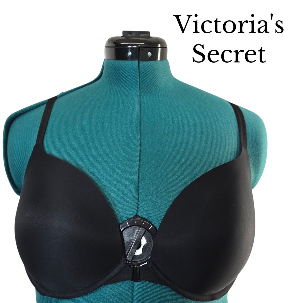 Victoria's Secret Black Push Up Balconette‎ Bra 36DD Strappy Back